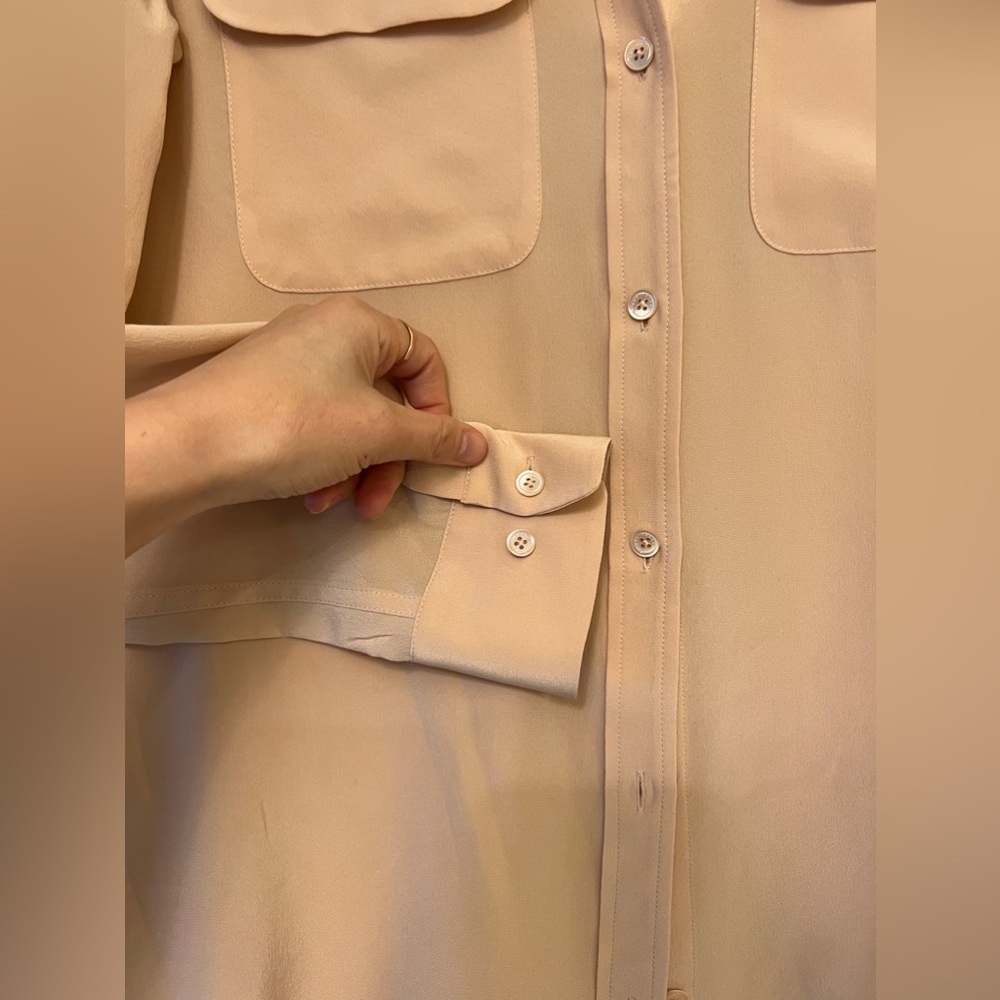 Equipment- silk blouse,beige pink (xs) - Picture 3 of 8